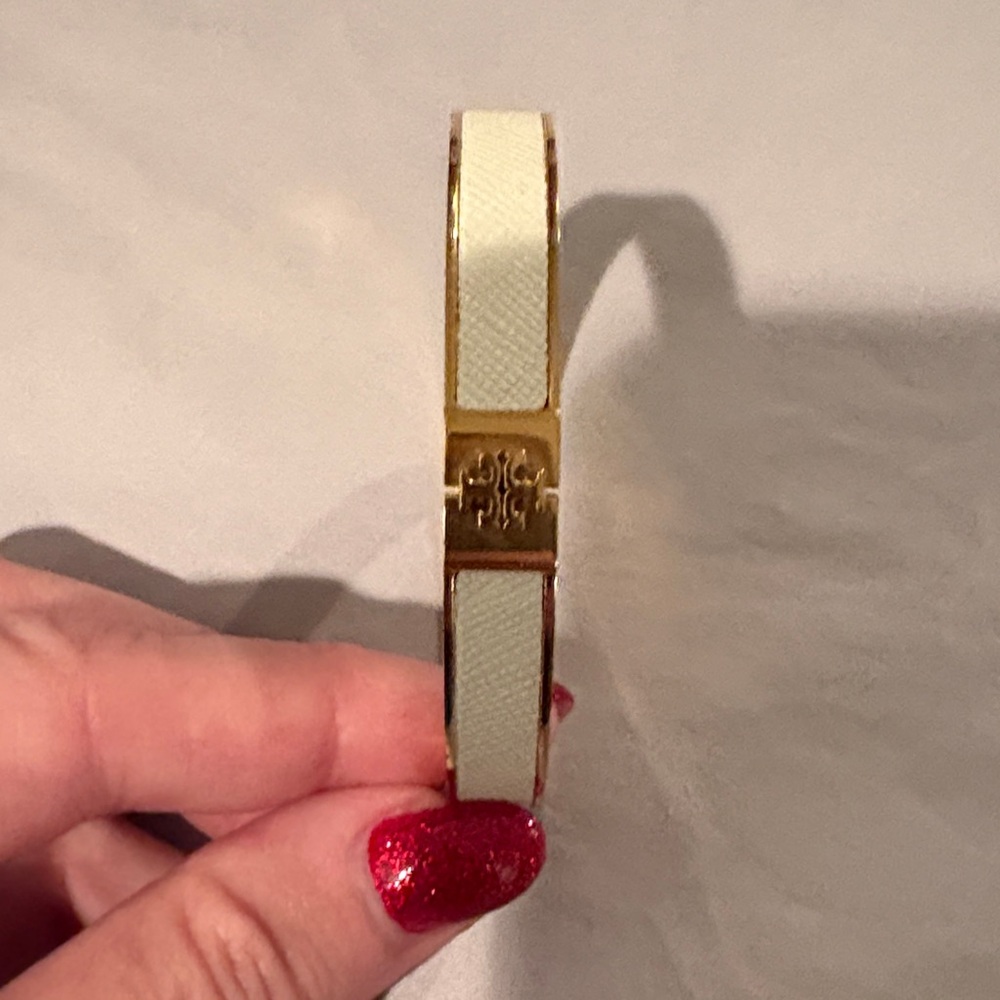 Tory Burch Gold and Cream Bangle